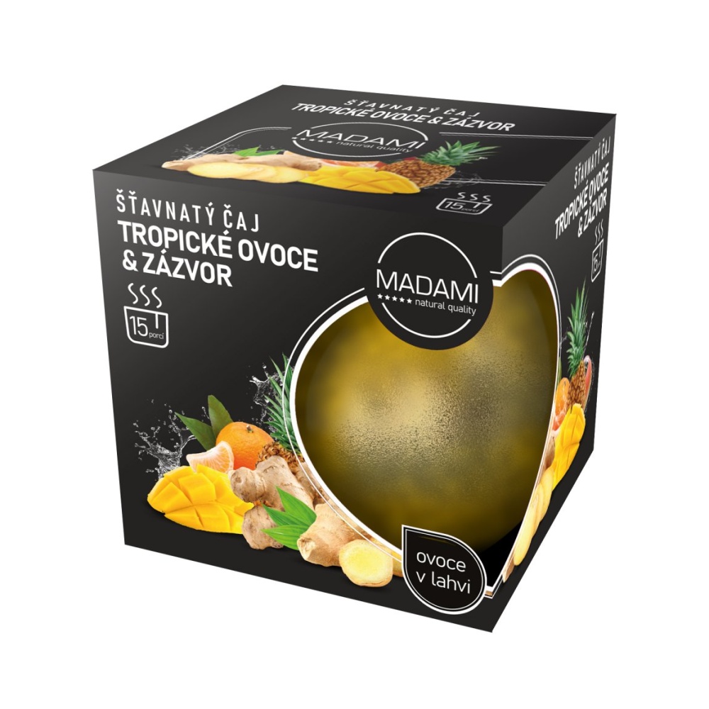 Nápoje - Madami Šťavnatý čaj tropické ovoce & zázvor 520ml