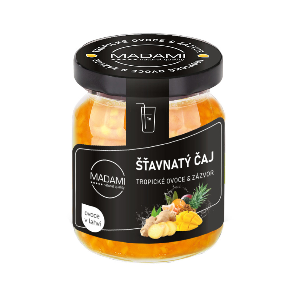 Nápoje - Madami Šťavnatý čaj tropické ovoce & zázvor 55ml