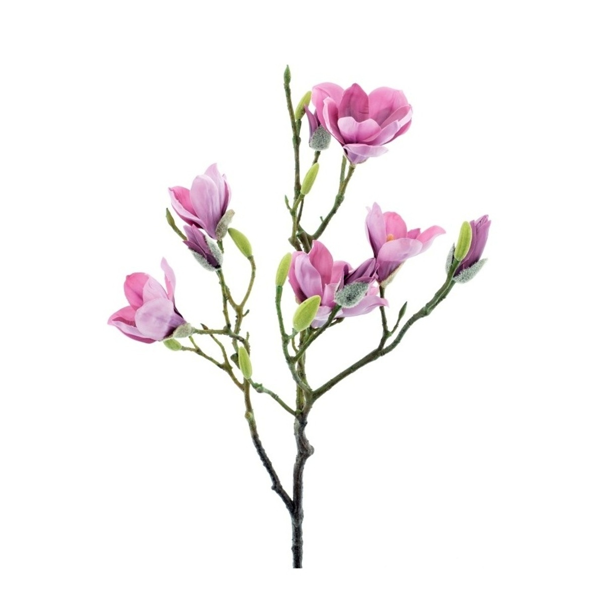 Jarní umělé květiny - Magnolie NAOMI větev s květy umělá růžová 92cm