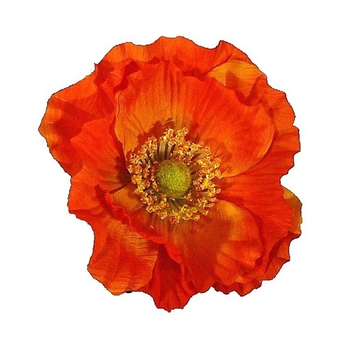 Letní umělé květiny - Mák vlčí řezaný umělý oranžový 76cm
