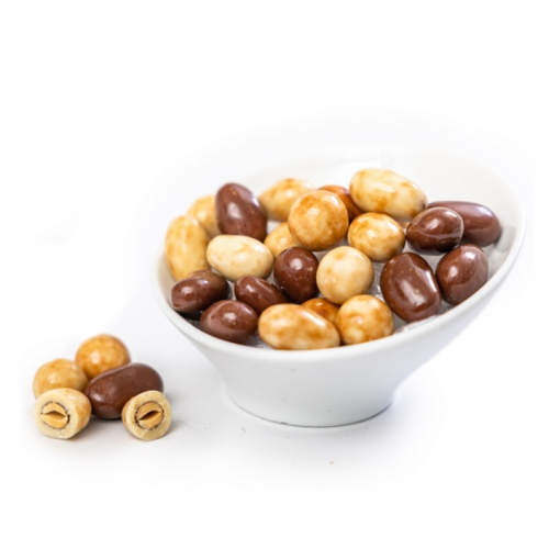 Čokoládové pochoutky - Mandle a lískové oříšky v nugátu 115g