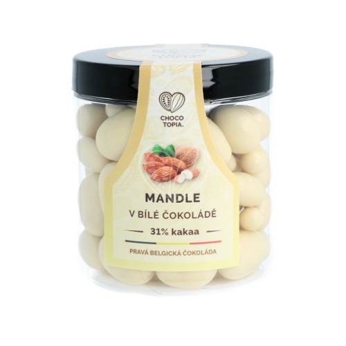 Čokoládové pochoutky - Mandle v bílé čokoládě CHOCOTOPIA 160g