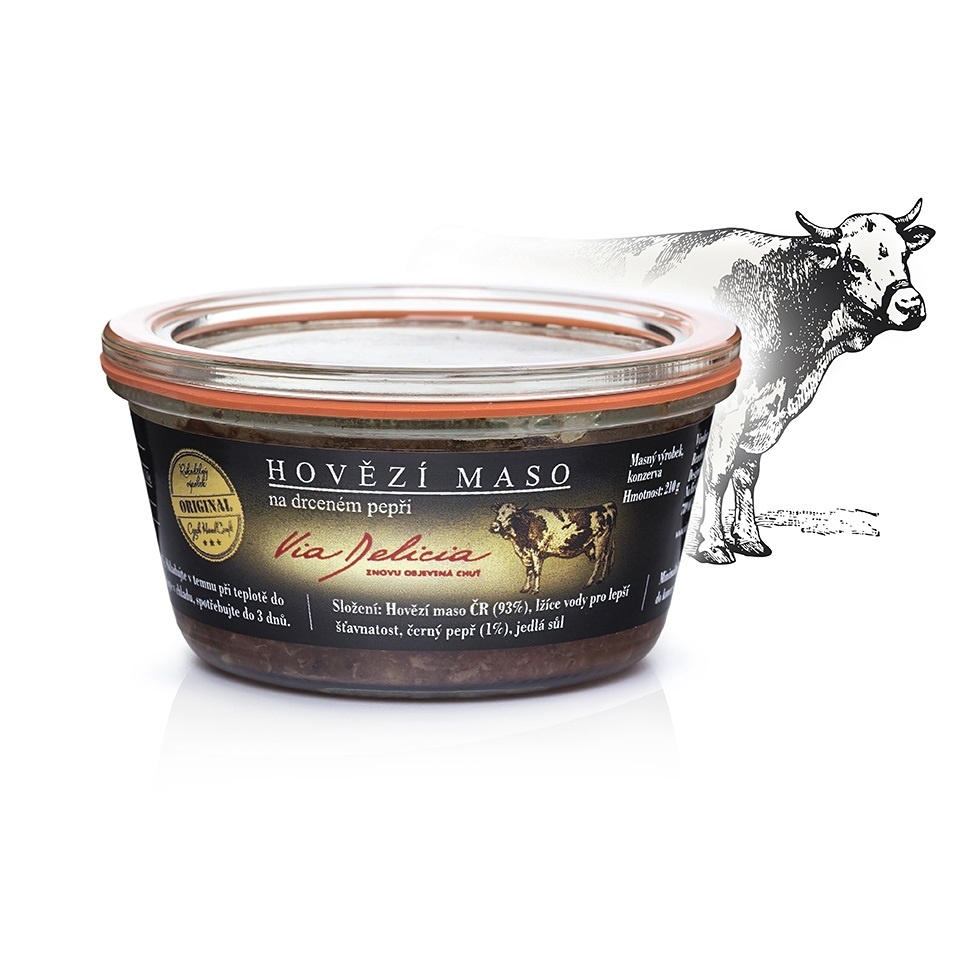 Masa a paštiky - Maso hovězí na drceném pepři 210g