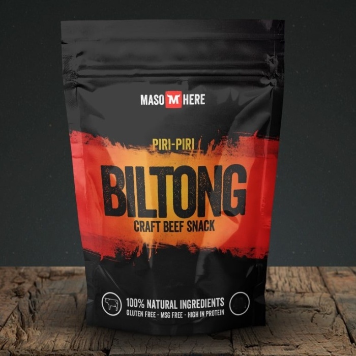 Biltong a jerky - Maso sušené BILTONG hovězí Piri Piri 150g