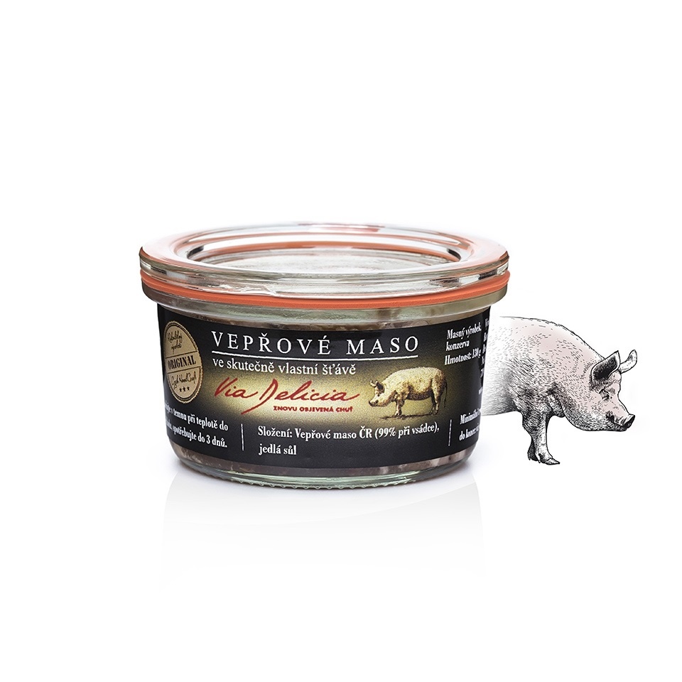 Masa a paštiky - Maso vepřové ve vlastní šťávě 210g