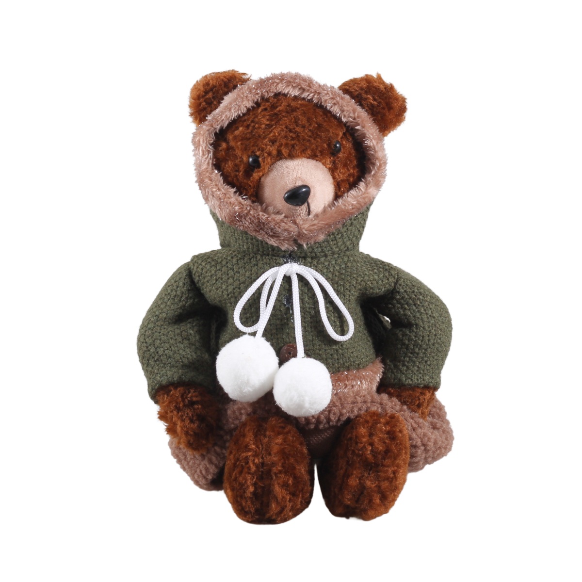 Figurky zvířátek - Medvěd s kapucí sedící zeleno-hnědý 36cm