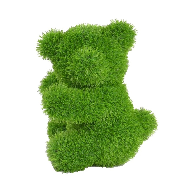 Doplňky do zahrady - Medvěd sedící z umělého trávníku (polyesteru) zelený 37cm