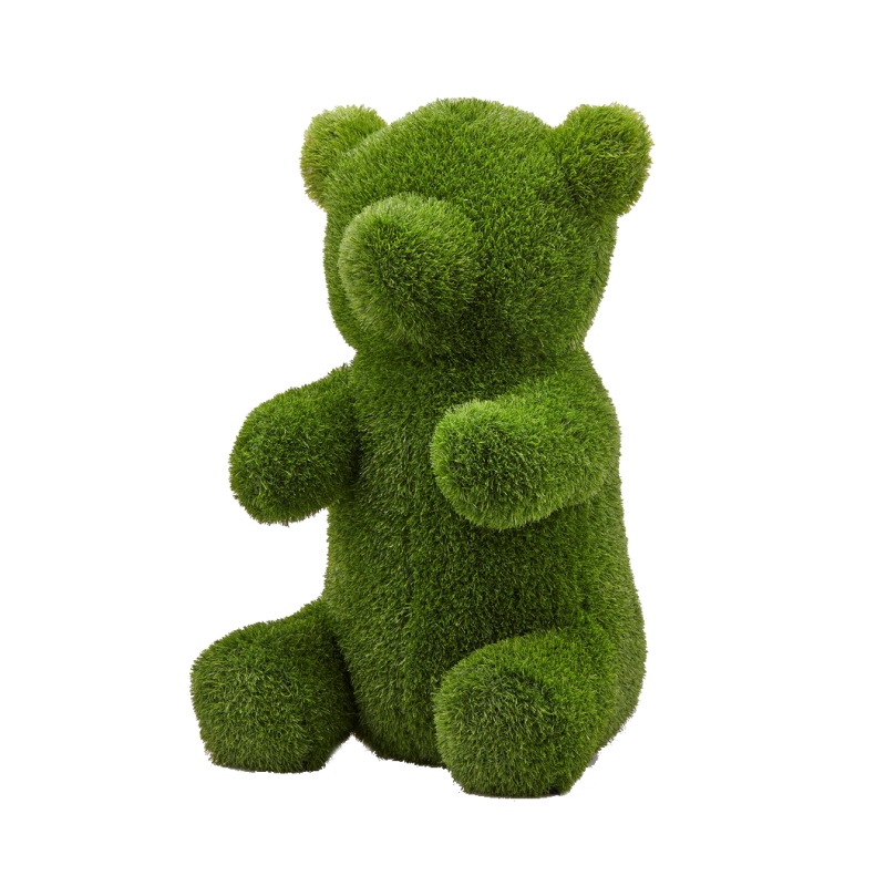 Doplňky do zahrady - Medvěd sedící z umělého trávníku (polyesteru) zelený 80cm
