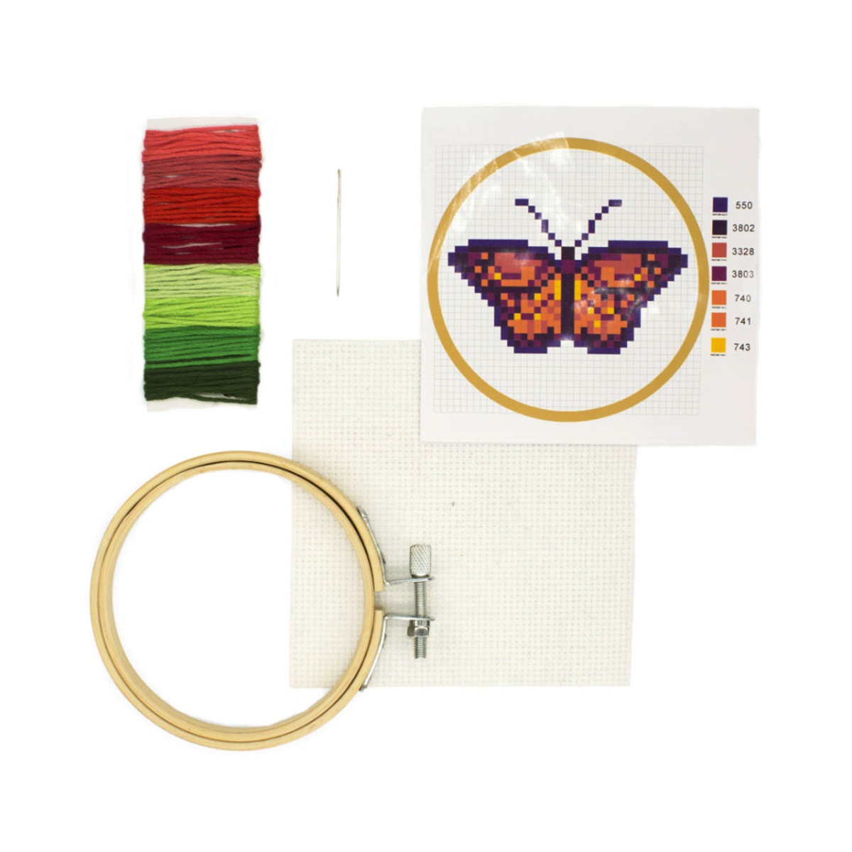 Dětské zboží - Mini sada na vyšívání motýl 10,5cm