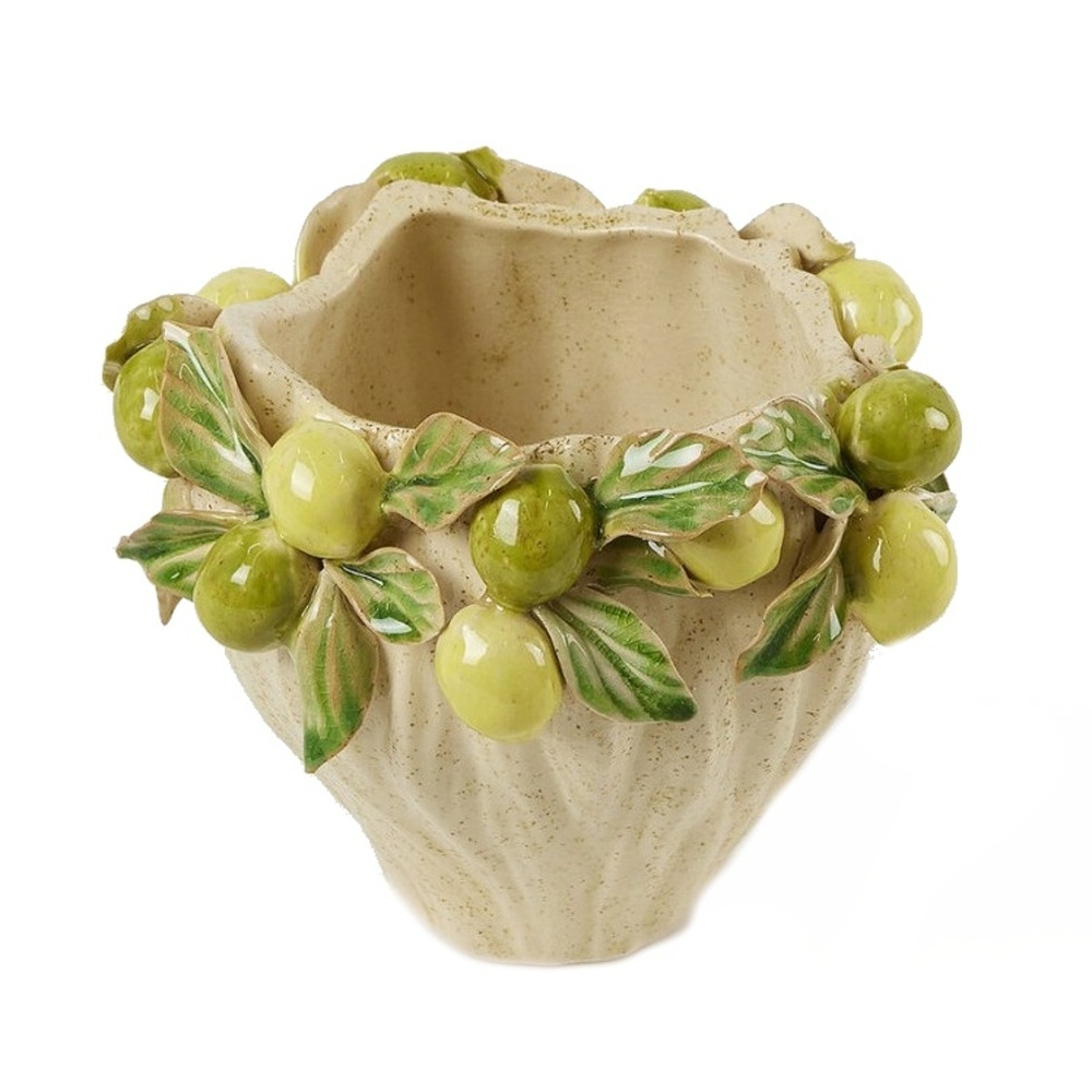 Misky a mísy - Mísa keramická kulatá atyp s citróny žluto-krémová 19,5cm