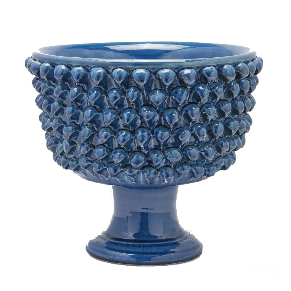 Misky a mísy - Mísa keramická kulatá na noze PHOENIX modrá 33cm