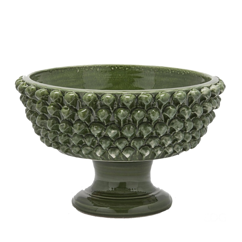 Misky a mísy - Mísa keramická kulatá na noze PHOENIX zelená 40cm