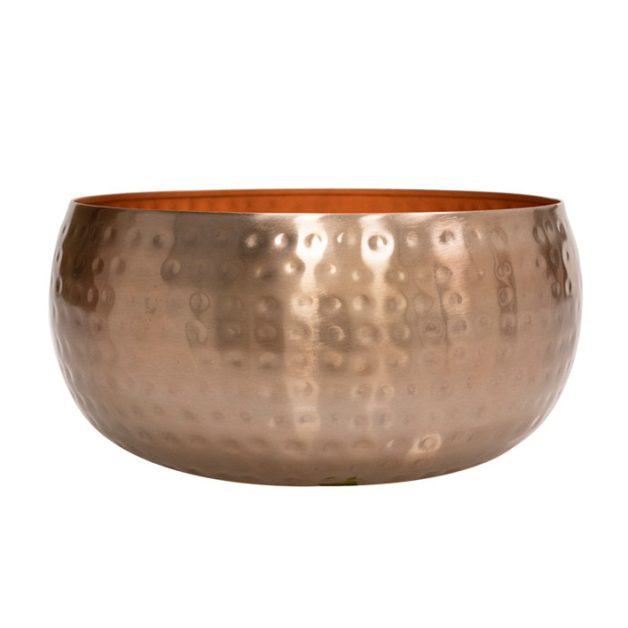 Kovové a plechové obaly - Mísa kulatá kovová KODY růžovo-zlatá 28cm