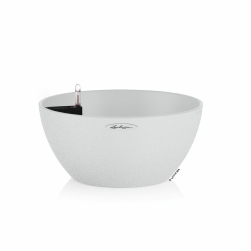 Květináče - Miska CUBETO Stone set bílá 40cm