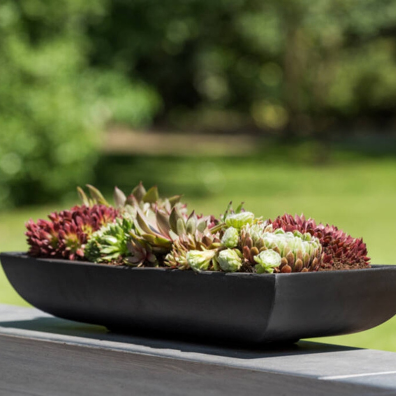 Miska hranatá PANDORA M fiberstone černá 63,5cm-0