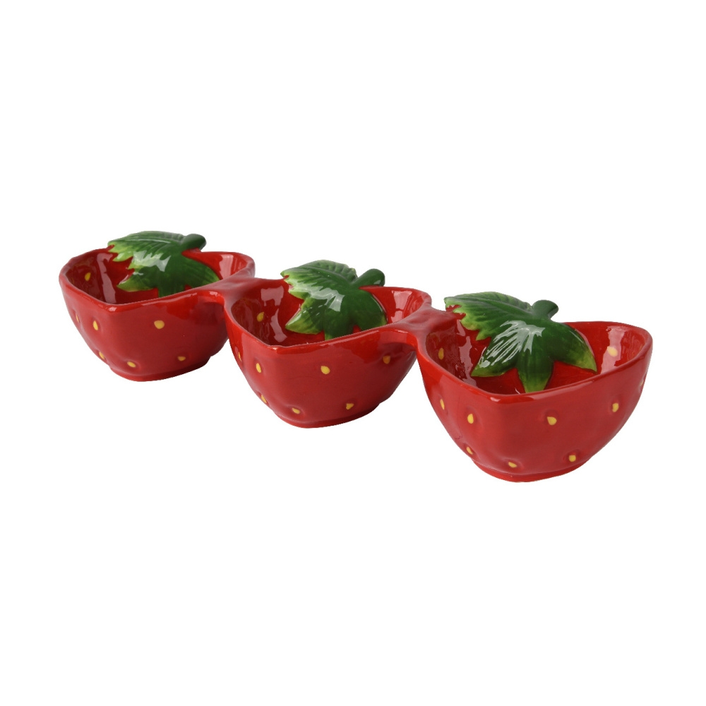 Misky a mísy - Miska jahoda na tapas z dolomitu 3ks