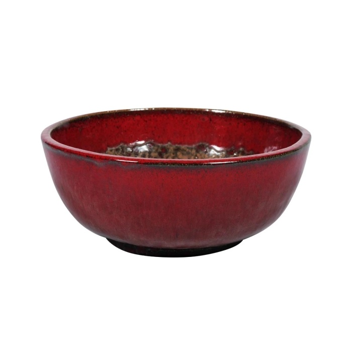 Květináče - Miska keramická SHANGHAI 6-01R glazovaná červená 36cm