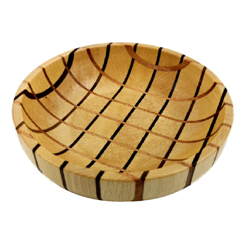 Dřevěné servírovací misky a talíře - Miska kulatá dekor mozaika dřevo přírodní 20cm