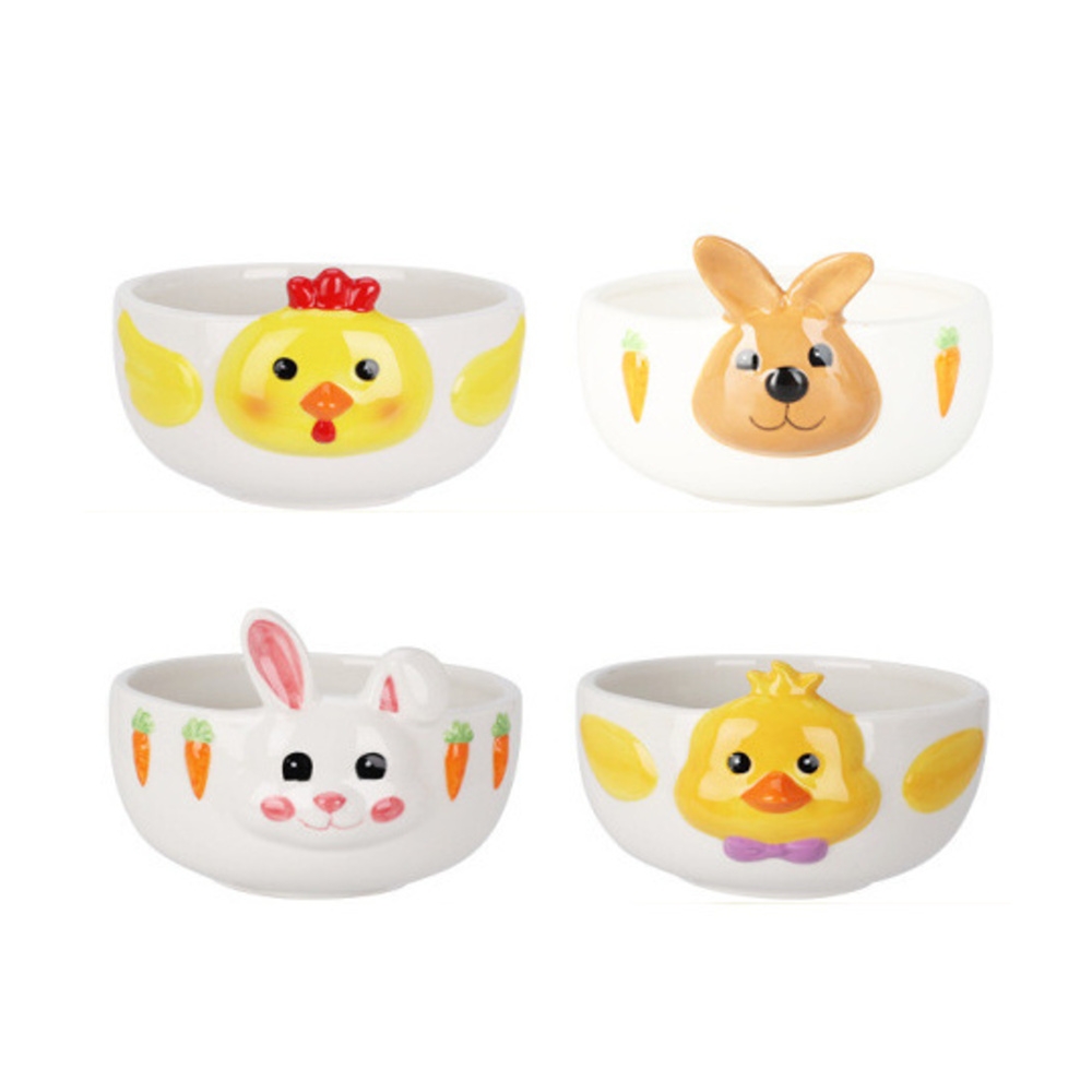 Misky a mísy - Miska kulatá dolomitická s velikonočním motivem bílá 13cm