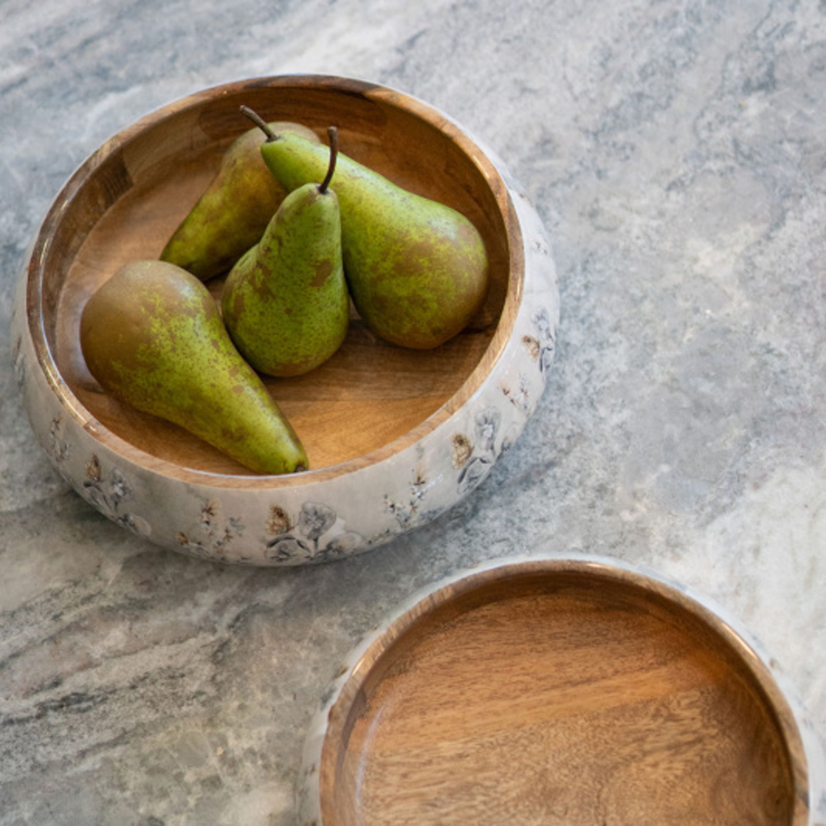 Miska kulatá dřevěná MOONLIGHT MEADOW s epoxidem 31cm-0