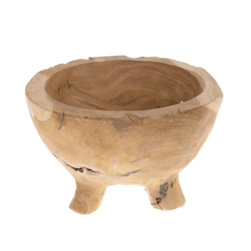 Dřevěné a proutěné dekorace - Miska kulatá na nohách teak 20cm