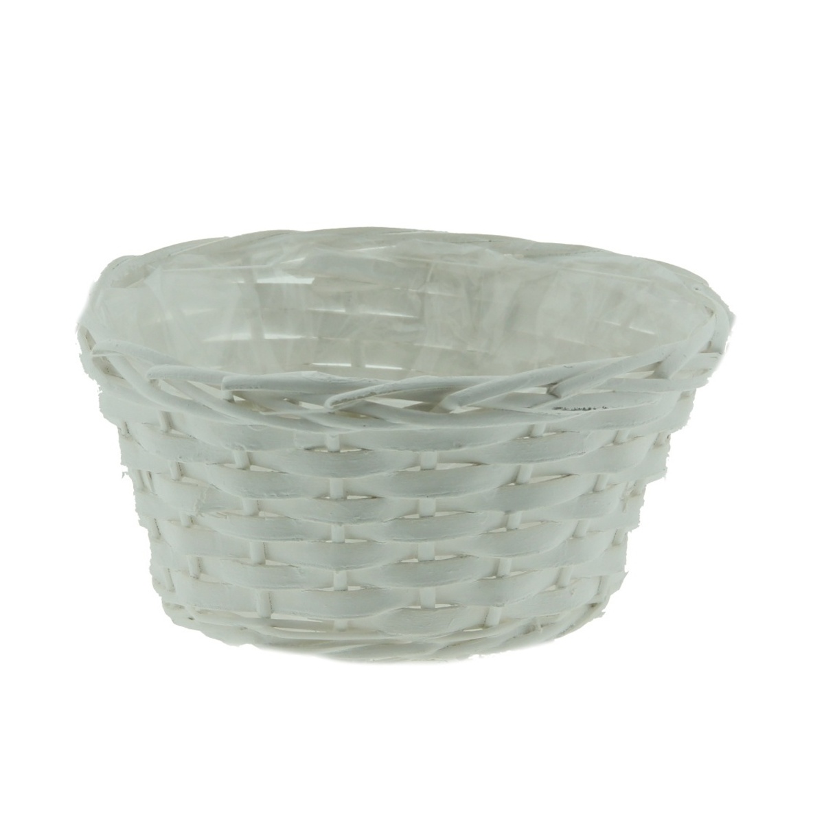 Proutěné a dřevěné obaly - Miska kulatá proutěná s igelitem bílá 21cm