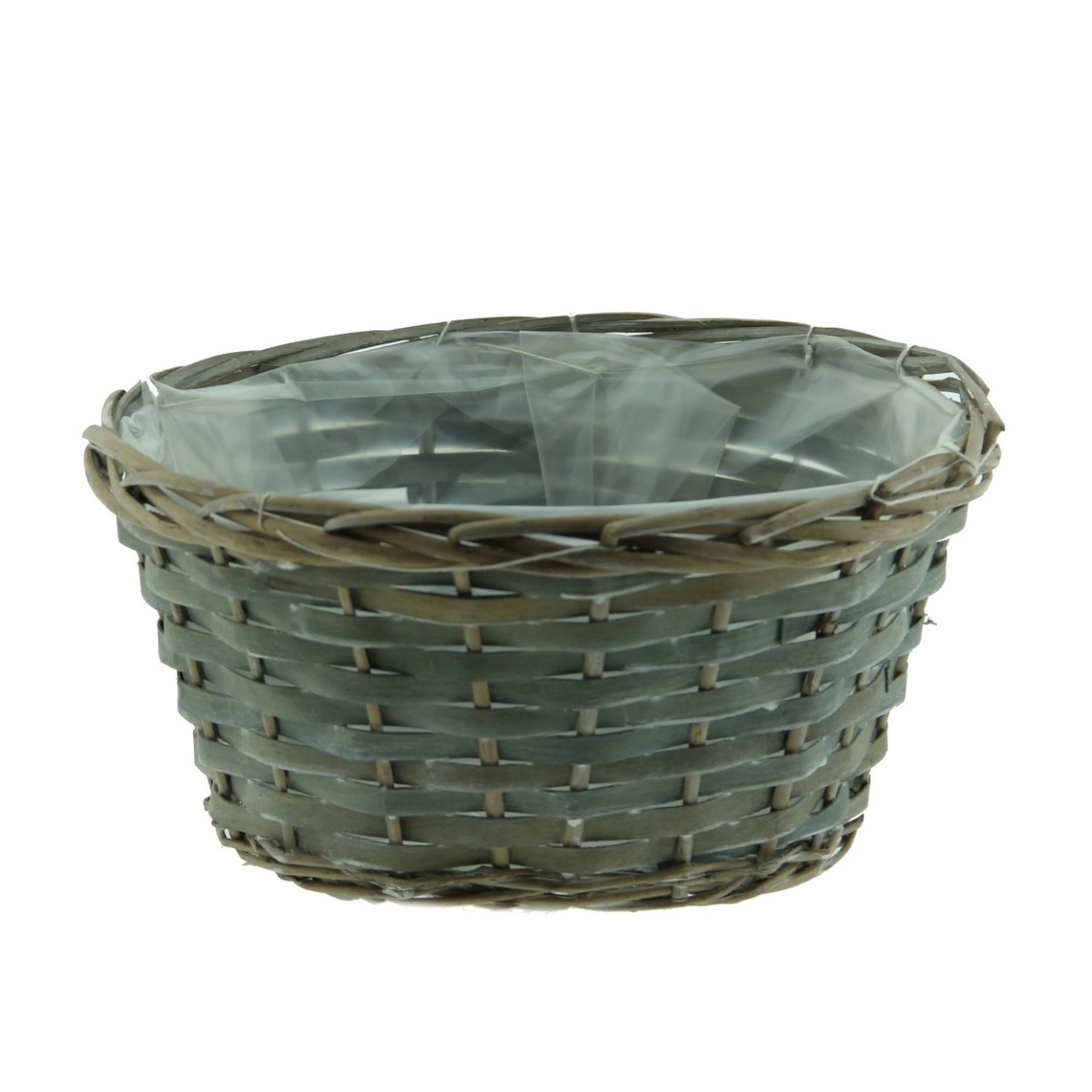 Proutěné a dřevěné obaly - Miska kulatá proutěná s igelitem šedá 26cm