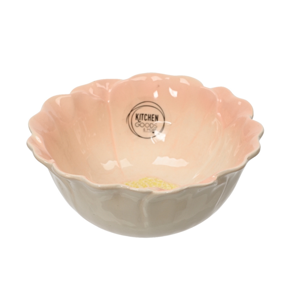 Misky a mísy - Miska kulatá ve tvaru květu KITCHEN GOODS z dolomitu sv.růžová 13cm