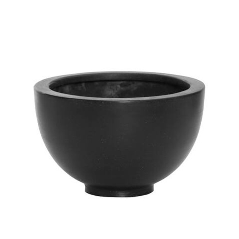 Keramické květináče - Miska kutalá PETER S fiberstone černá 20cm