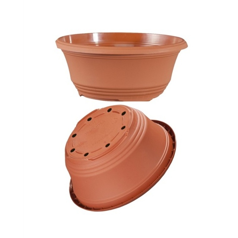Květináče - Miska pěstební T 17cm plast terakota
