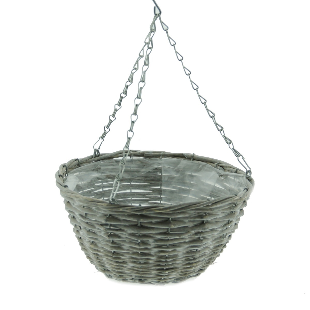 Proutěné a dřevěné obaly - Miska proutěná kulatá závěsná s igelitem šedá 25cm