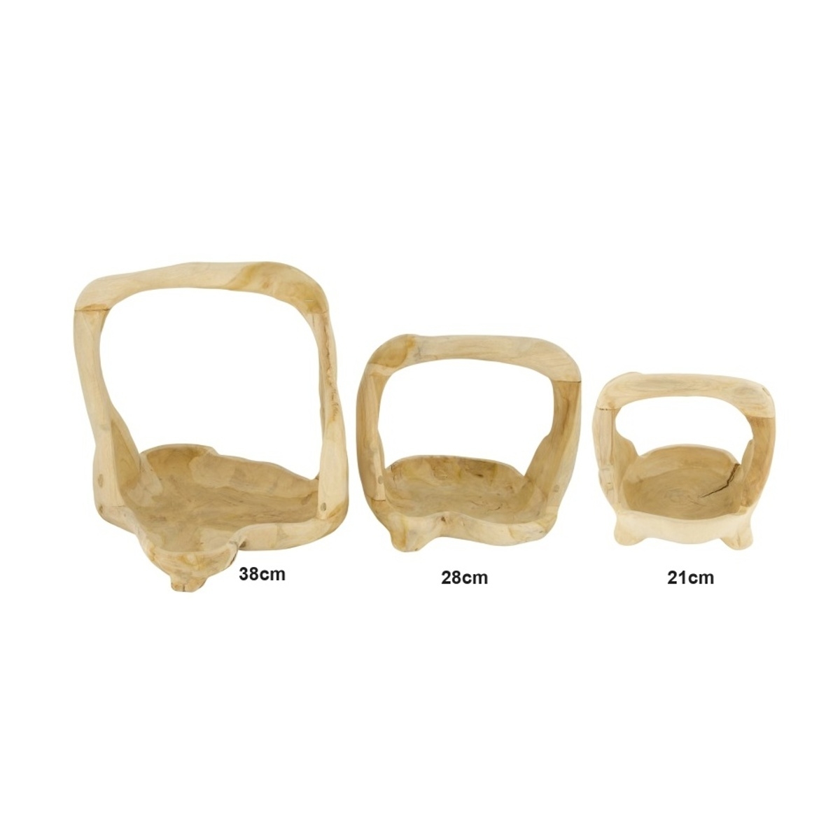 Dřevěné a proutěné dekorace - Miska teaková atypická s 1 uchem 38cm