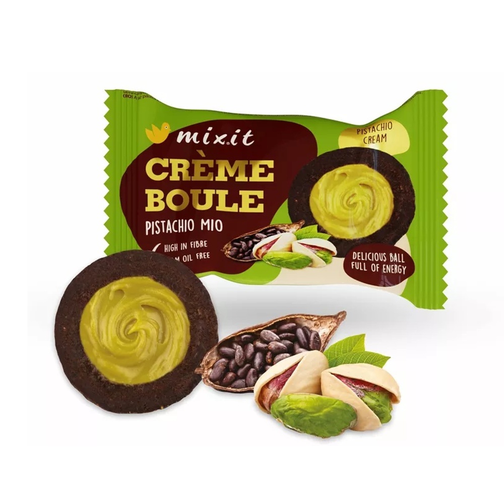 Mixit - Mixit datlový koláček CRÉME BOULE Pistachio Mio 30g