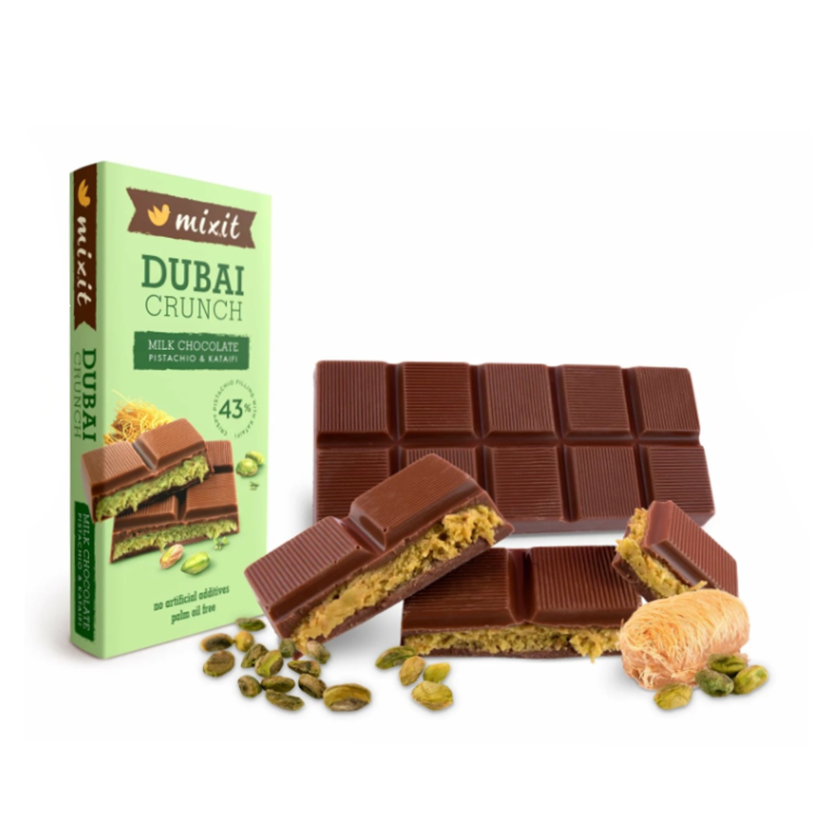 Čokoládové pochoutky - Mixit dubajská čokoláda pistácie & kataify 70g
