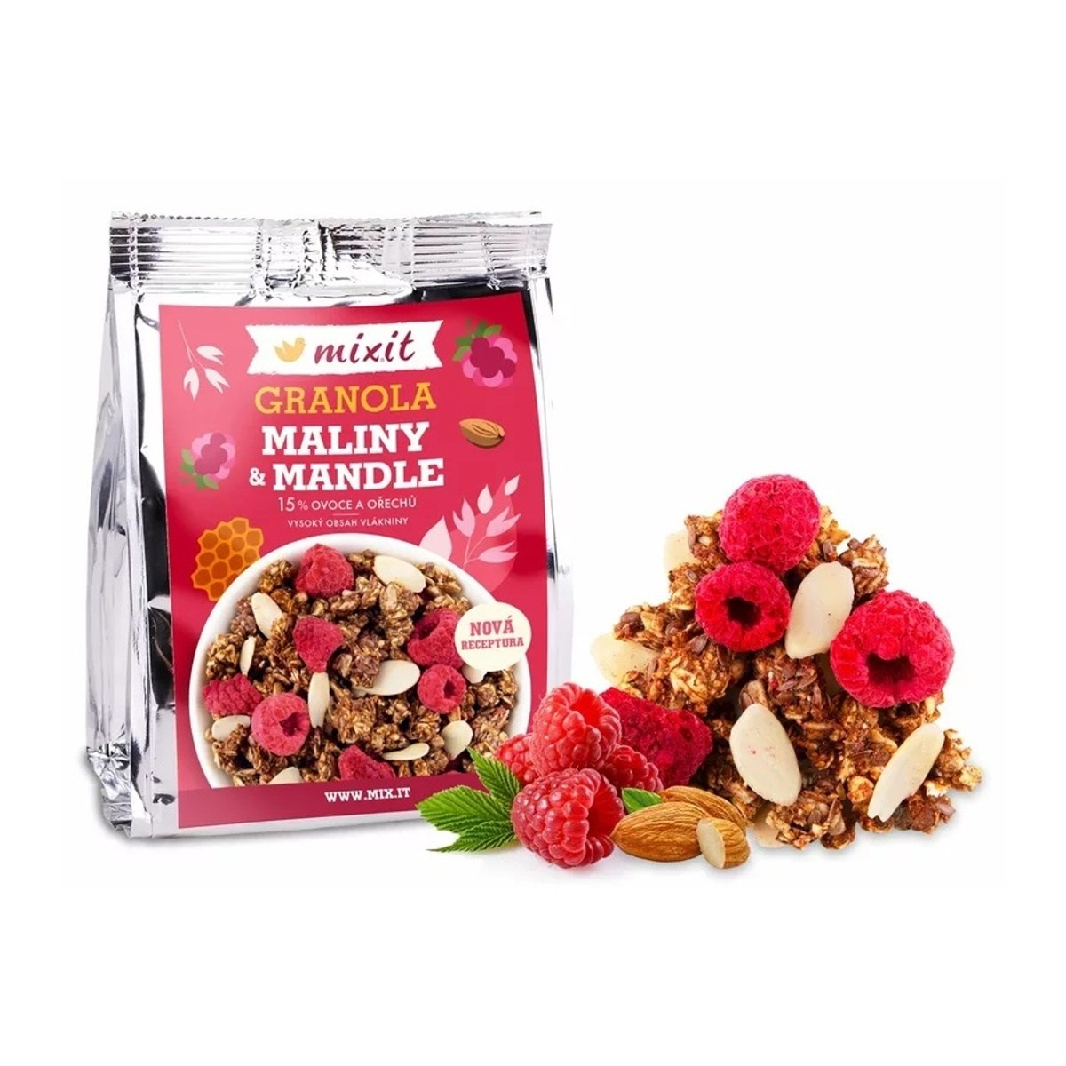 Mixit - Mixit Granola z pece do kapsy Maliny a mandle 70g
