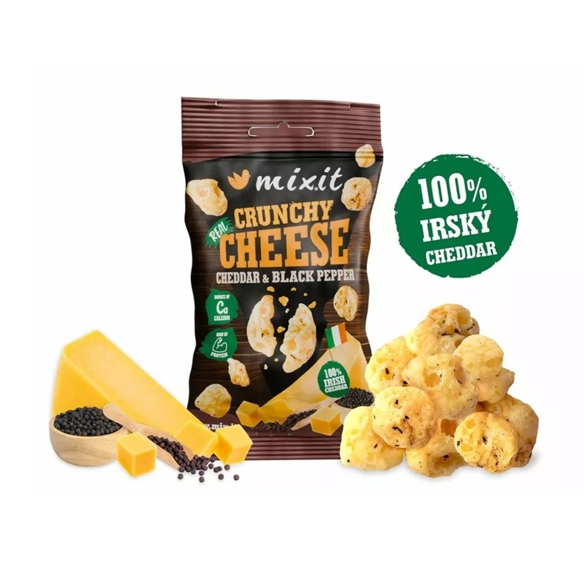 Mixit - Mixit křupavý sýr do kapsy - irský čedar a černý pepř 20g