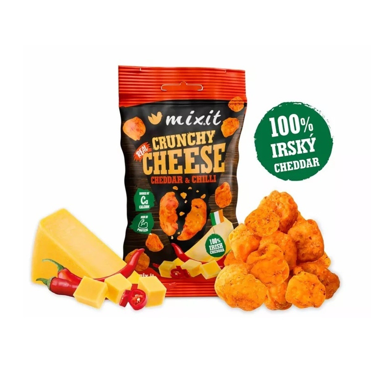Mixit - Mixit křupavý sýr do kapsy - irský čedar a chilli 20g