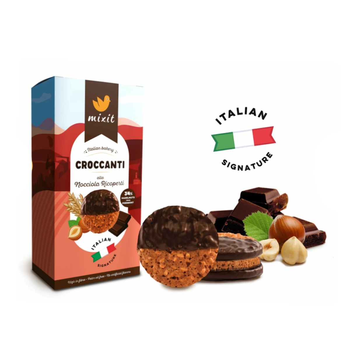 Mixit - Mixit sušenky Croccanti alla Nocciola Ricoperti 150g