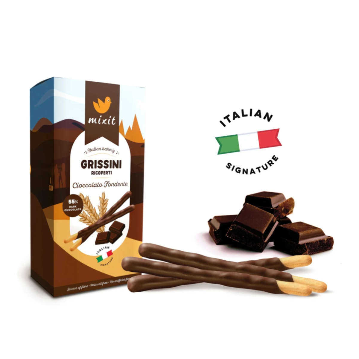 Mixit - Mixit tyčinky Grissini Ricoperti Cioccolato Fondente 150g