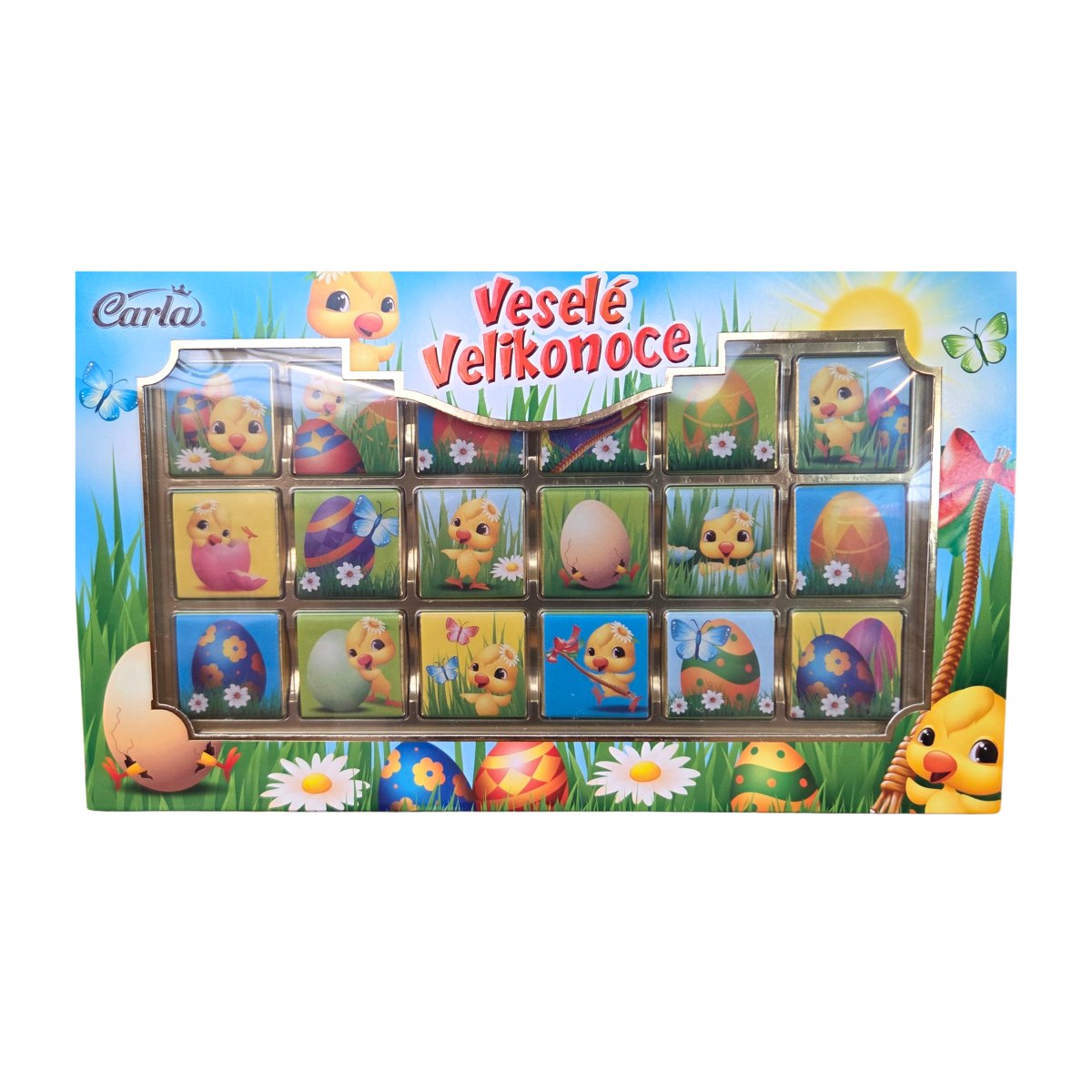 Čokoládové pochoutky - Mléčná čokoláda - neapolitánky VESELÉ VELIKONOCE 18ks