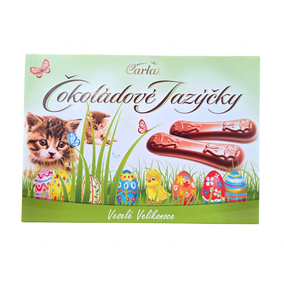 Čokoládové pochoutky - Mléčné čokoládové jazýčky VESELÉ VELIKONOCE 100g