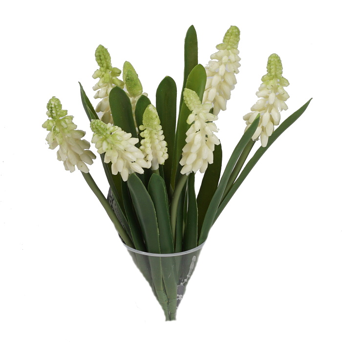 Jarní umělé květiny - Modřenec svazek 3ks umělý 24cm krémový