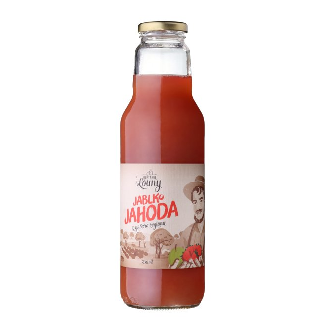 Sirupy, koncentráty, mošty - Mošt jablko-jahoda 750ml Moštárna Louny