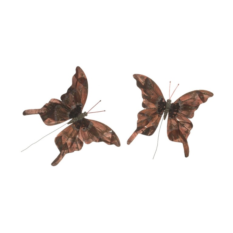 Motýl na drátku 2ks z organzy 14cm mix barev-1