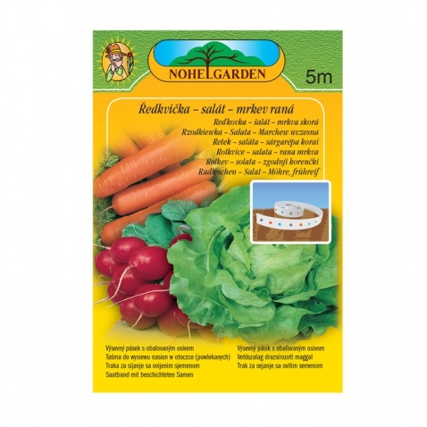 Výsevní pásky - Mrkev Naomi, ředkvička, salát výsevný pásek 5m