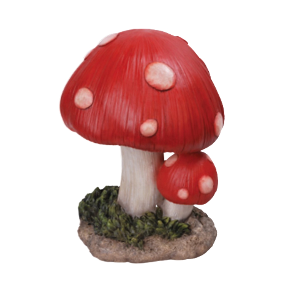 Doplňky do zahrady - Muchomůrka červená dvojice polyresinová 15cm