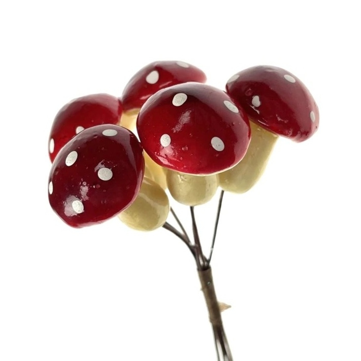 Přízdoby - Muchomůrka umělá na drátku 5ks