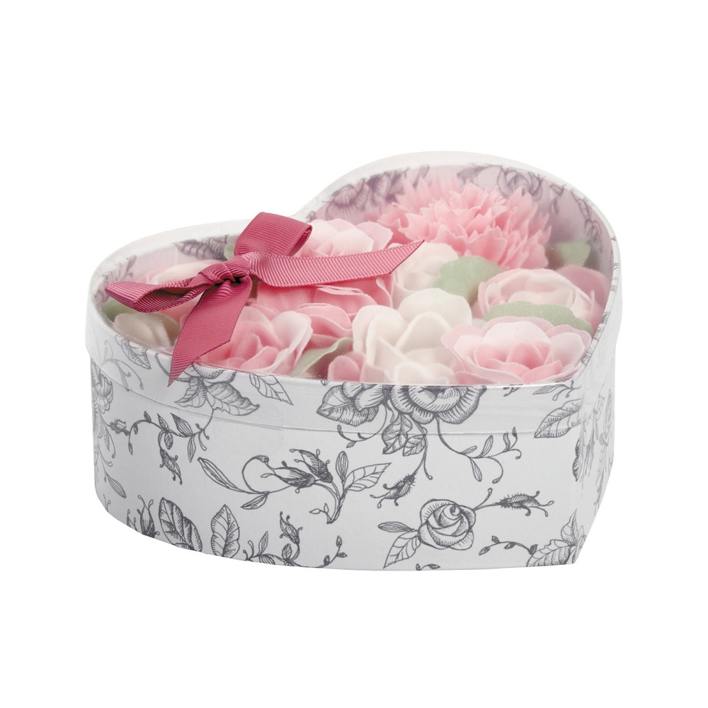 Mýdlo květové ROSE v srdcové krabici 17cm-0