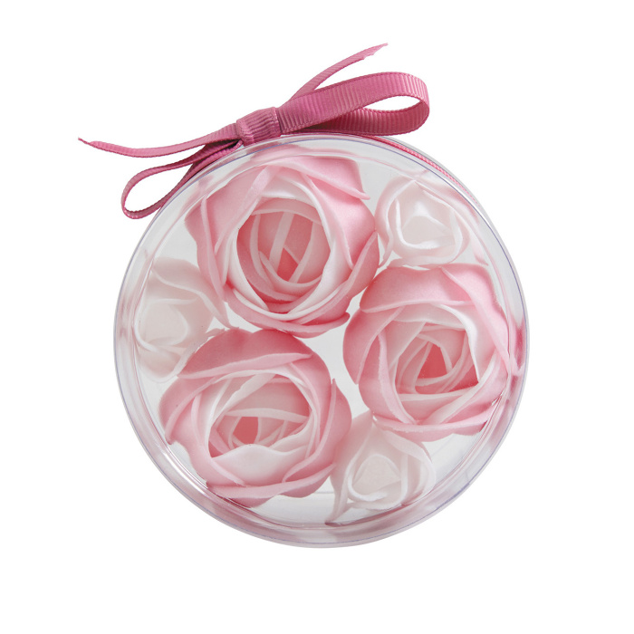 Tuhá mýdla - Mýdlo květy kamélie a růže, bílá a růžová 3+3ks