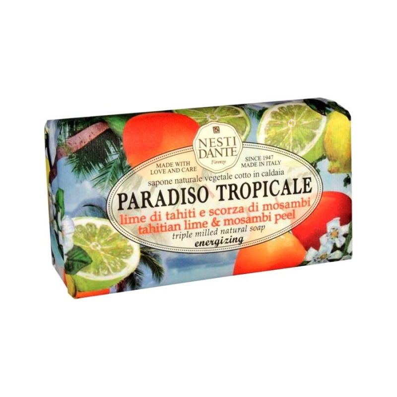 Tuhá mýdla - Mýdlo PARADISO TROPICALE Tahitian Lime & Mosambi Peel 250g